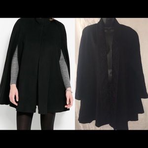 Vintage Black Duster Jacket, Size Medium